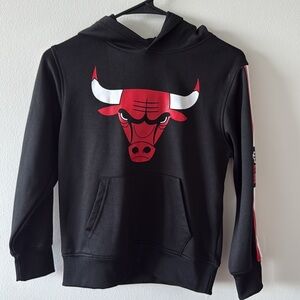 Chicago Bulls Kids Hoodie Size Small (8) Black Red Logo Basketball